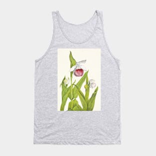 Showy lady's slippers - Botanical Illustration Tank Top